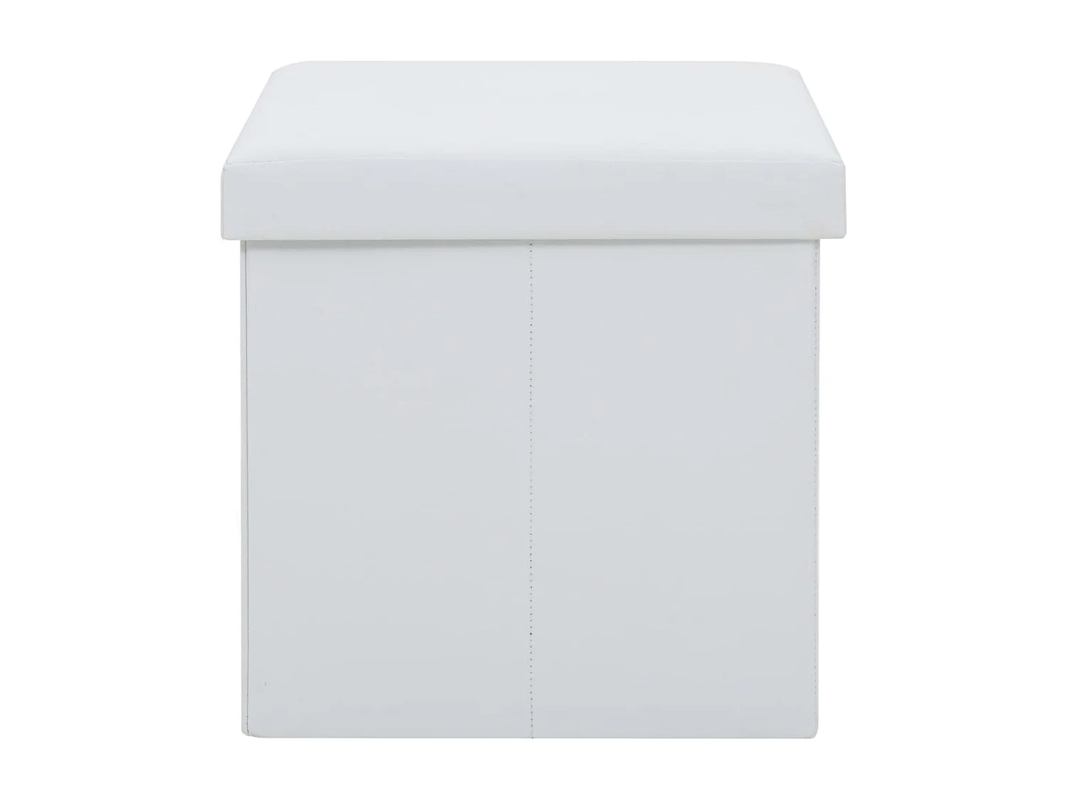 Tabourets de rangement pliables lot de 2 blanc similicuir