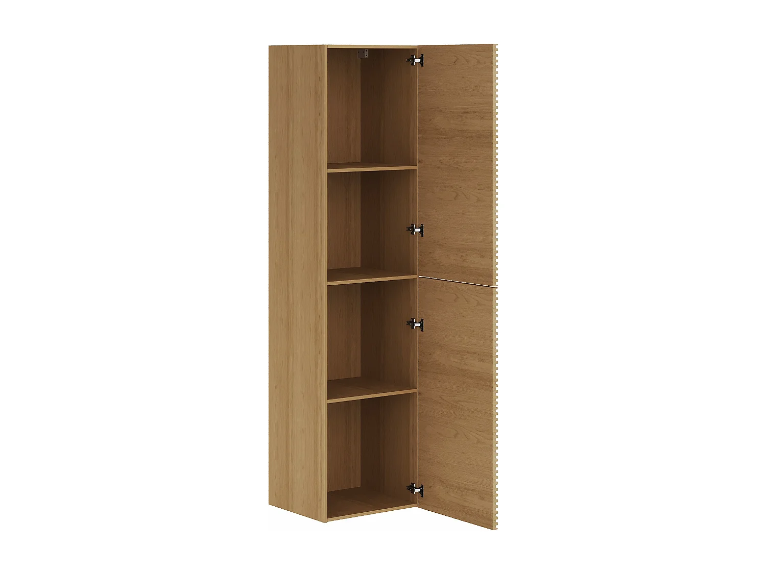 Colonne de salle de bain suspendue striée - Naturel clair - H140 cm - SARONE