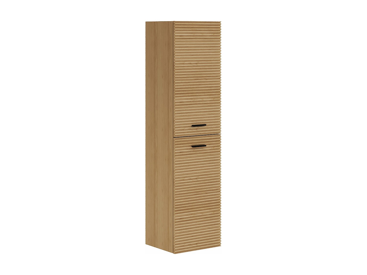 Badhochschrank hängend gestreift - Holzfarben hell - H. 140 cm - SARONE günstig online kaufen