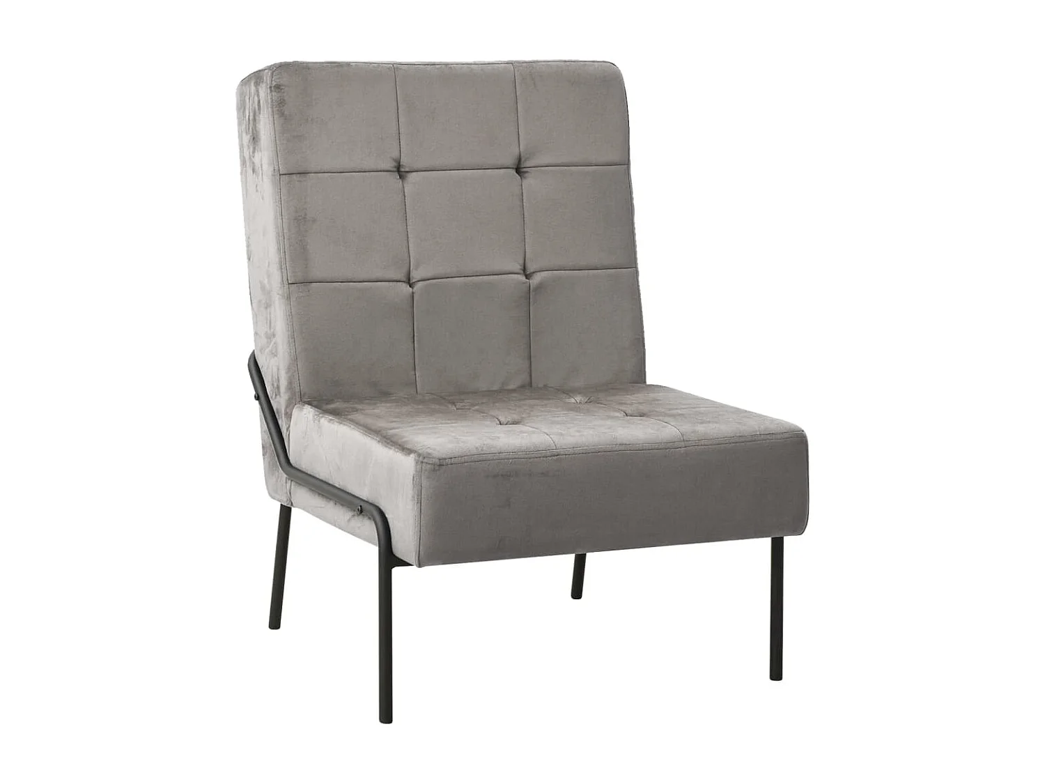 Poltrona Relax 65x79x87 cm Grigio Chiaro in Velluto