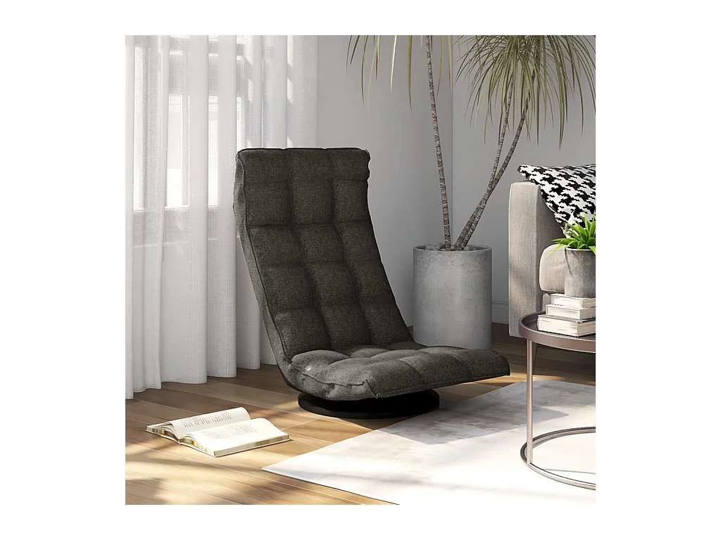 Chaise de sol pivotante Gris foncé Tissu