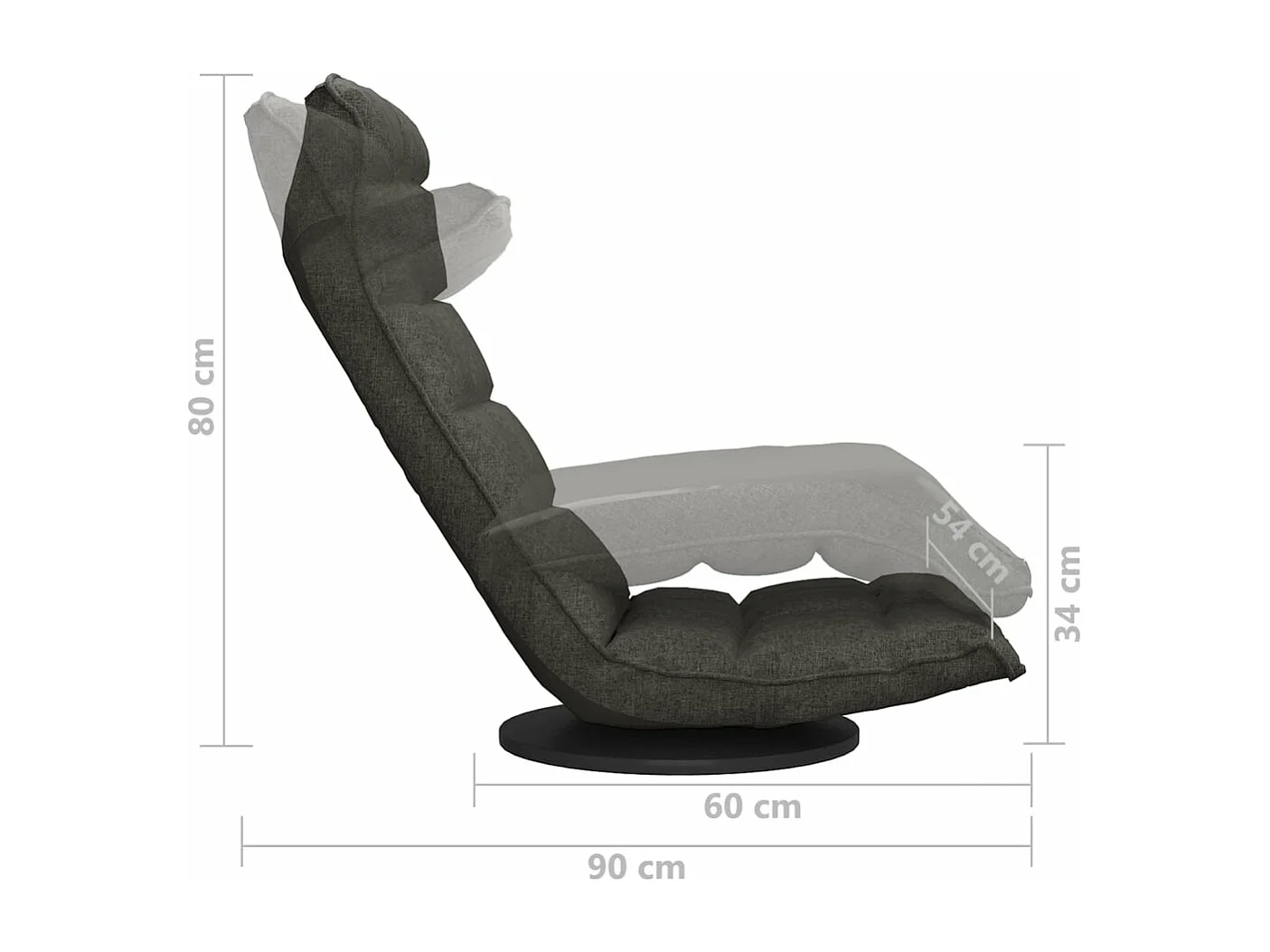 Vloerstoel draaibaar stof donkergrijs