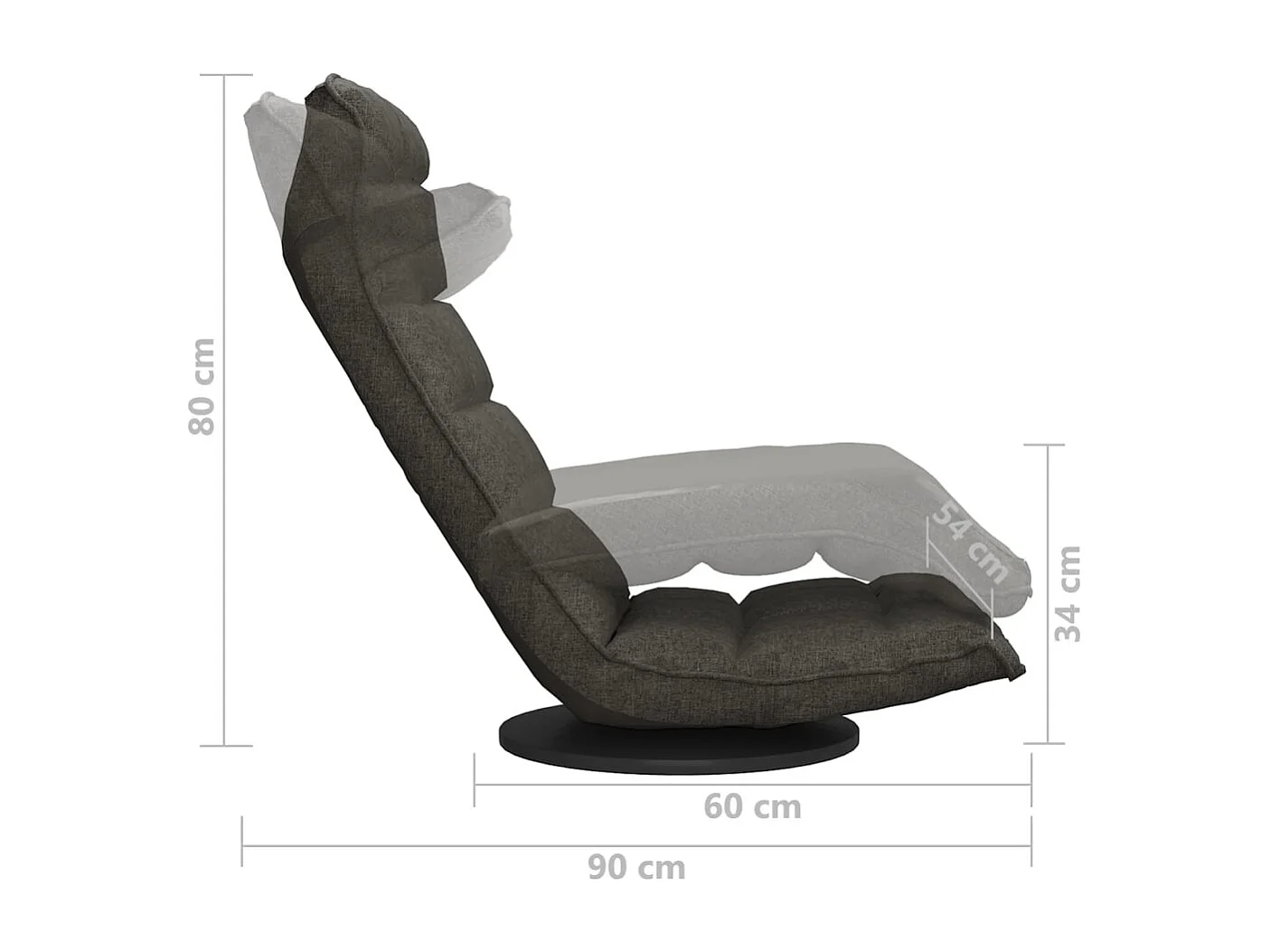 Vloerstoel draaibaar stof donkergrijs