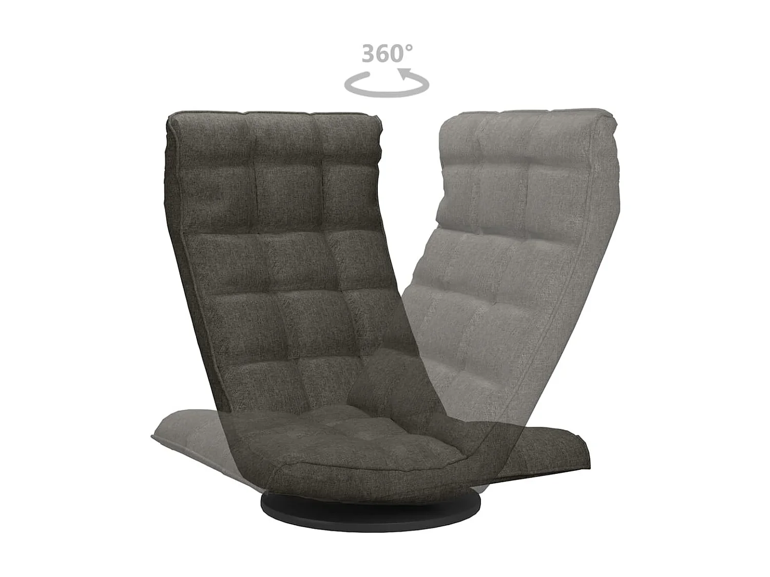 Cadeira de piso giratória tecido cinzento-escuro