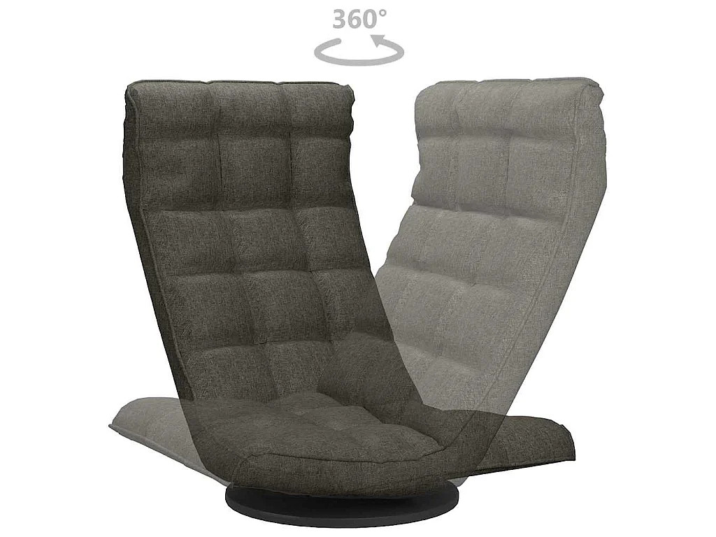 Chaise de sol pivotante Gris foncé Tissu
