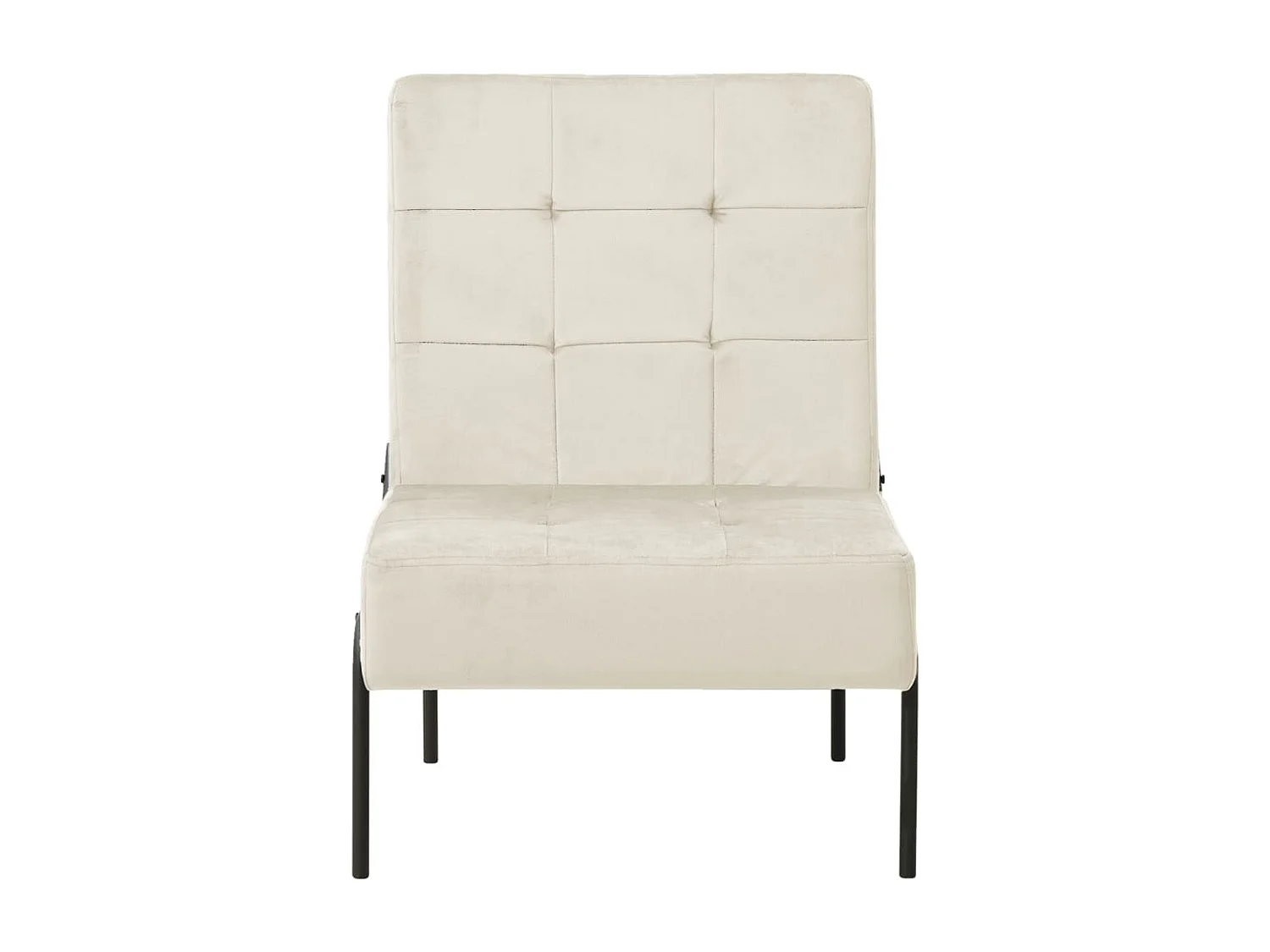 Silla de relajación de terciopelo crema blanca 65x79x87 cm