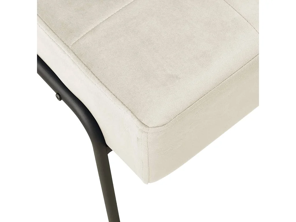 Silla de relajación de terciopelo crema blanca 65x79x87 cm