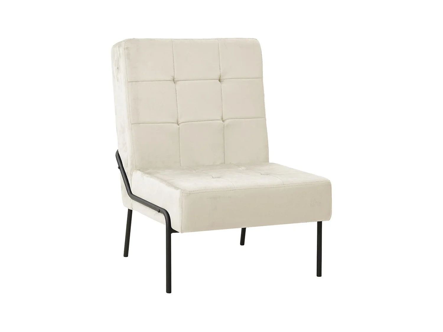 Poltrona Relax 65x79x87 cm Bianco Crema in Velluto