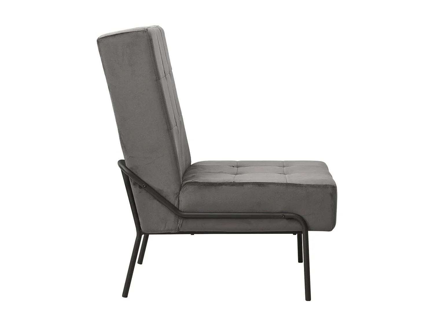 Poltrona Relax 65x79x87 cm Grigio Scuro in Velluto