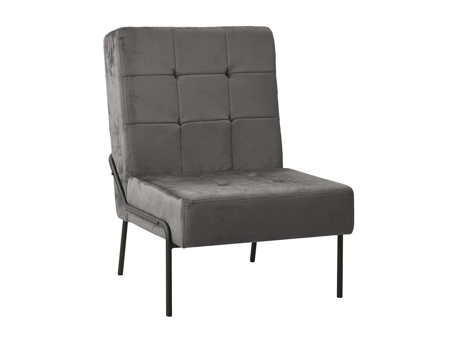 Poltrona Relax 65x79x87 cm Grigio Scuro in Velluto