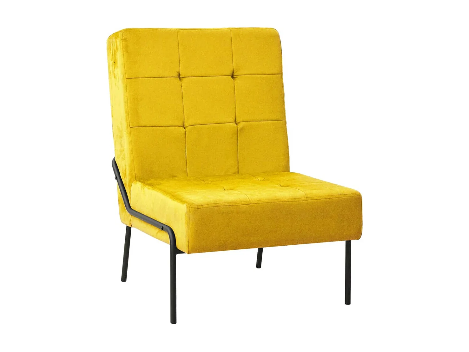 Silla de relajación de terciopelo amarillo mostaza 65x79x87 cm