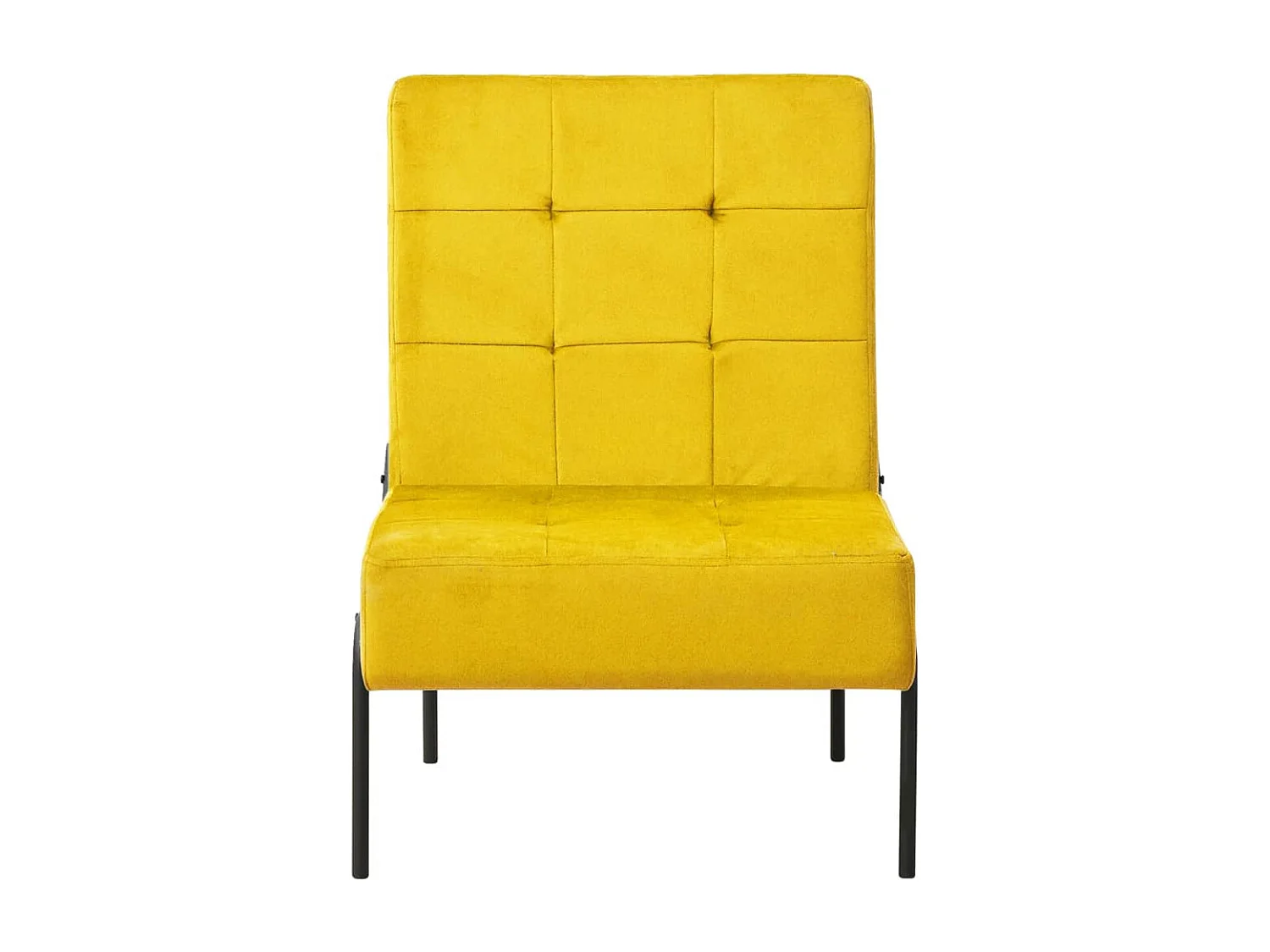 Silla de relajación de terciopelo amarillo mostaza 65x79x87 cm