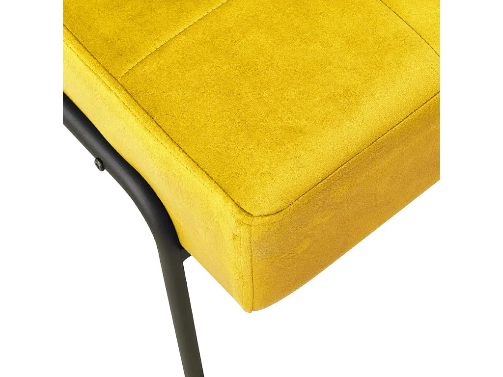Silla de relajación de terciopelo amarillo mostaza 65x79x87 cm