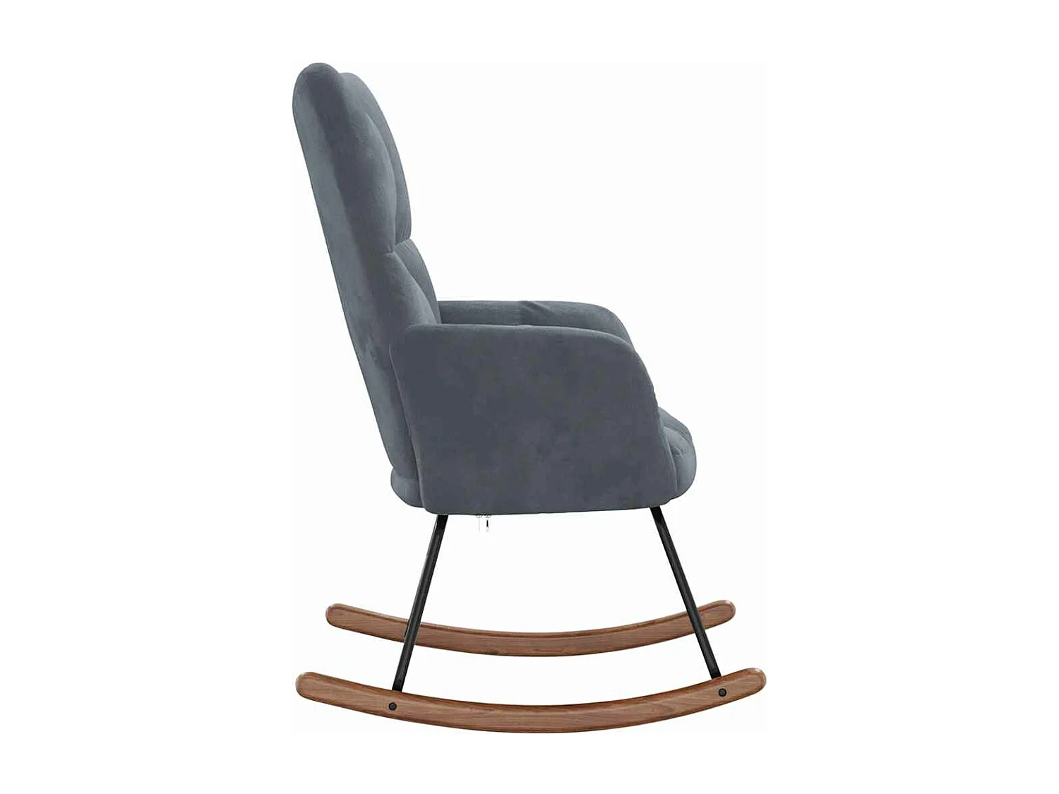 Schaukelstuhl Dunkelgrau Samt