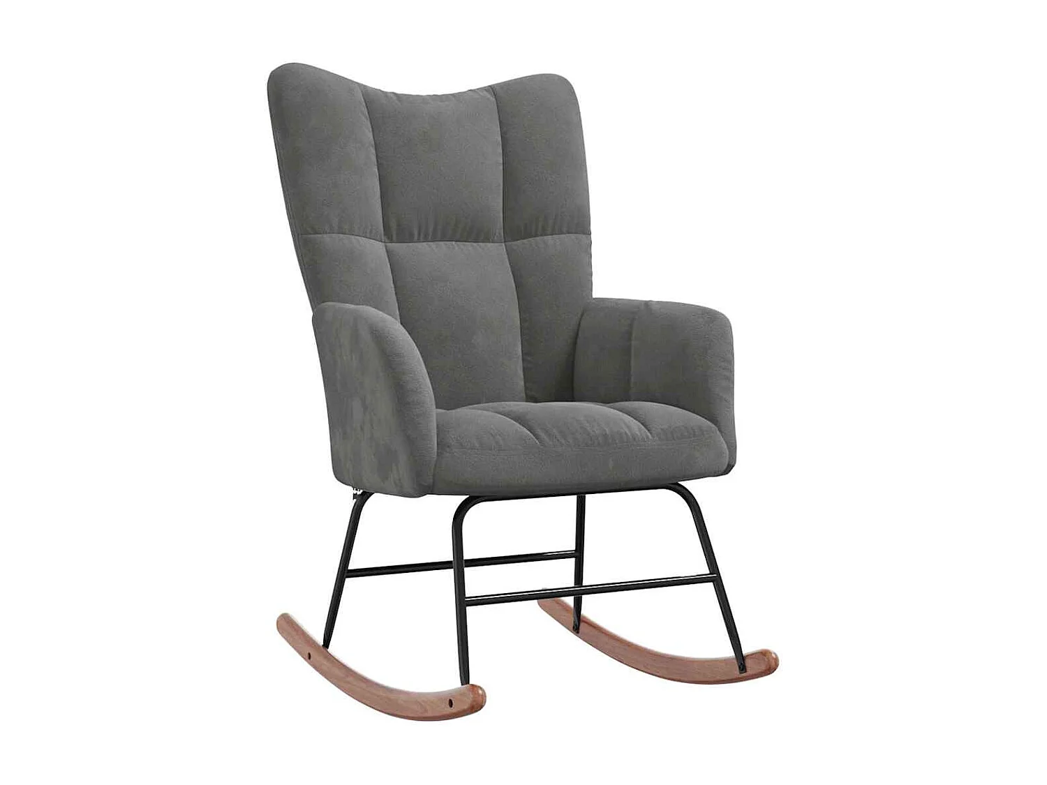 Cadeira de baloiço veludo cinzento-escuro
