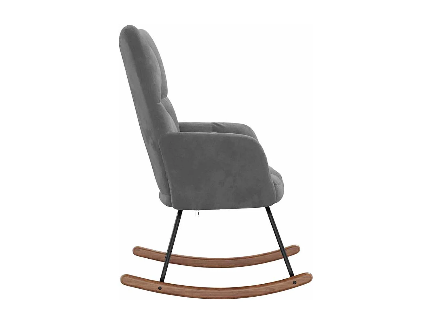 Cadeira de baloiço veludo cinzento-escuro
