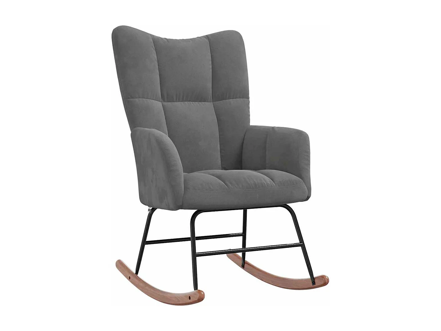 Chaise à bascule Gris foncé Velours