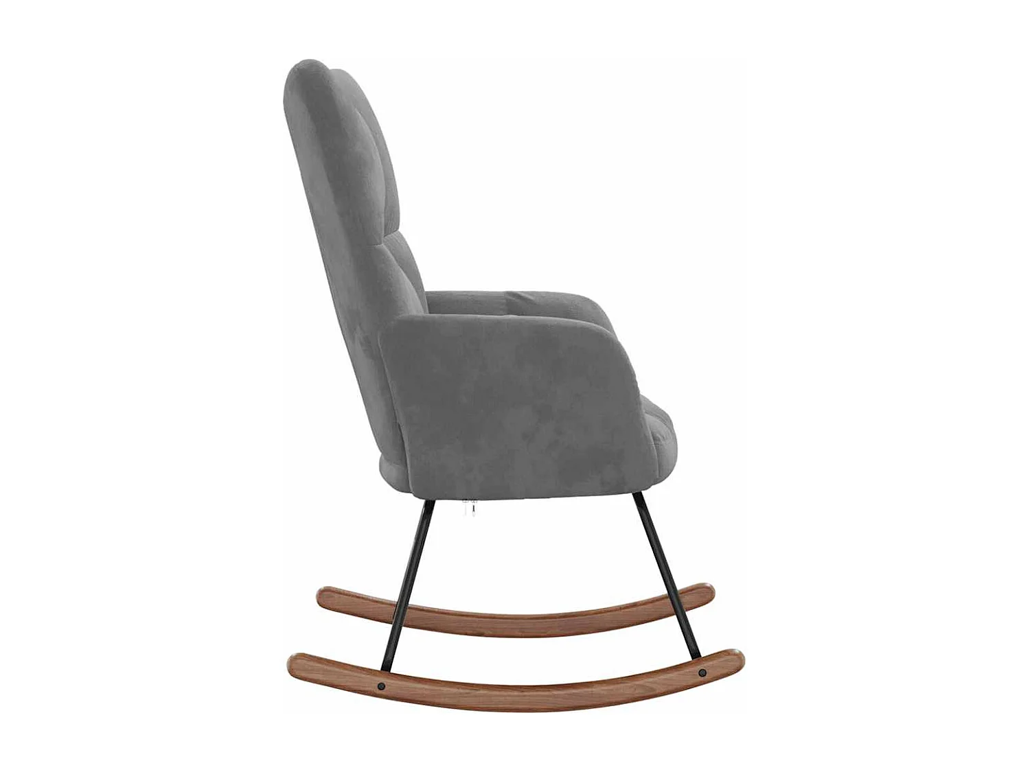 Chaise à bascule Gris foncé Velours