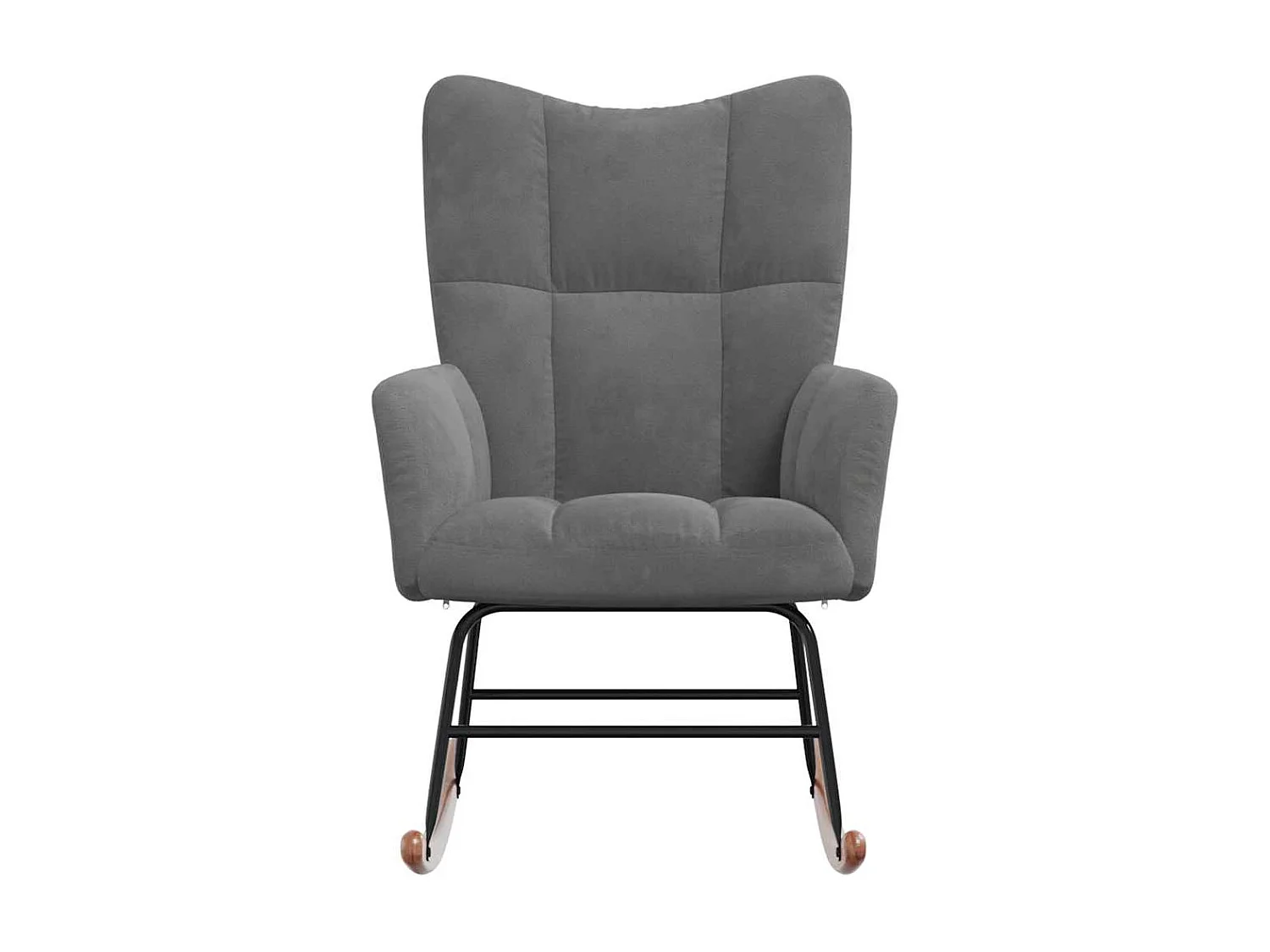Chaise à bascule Gris foncé Velours