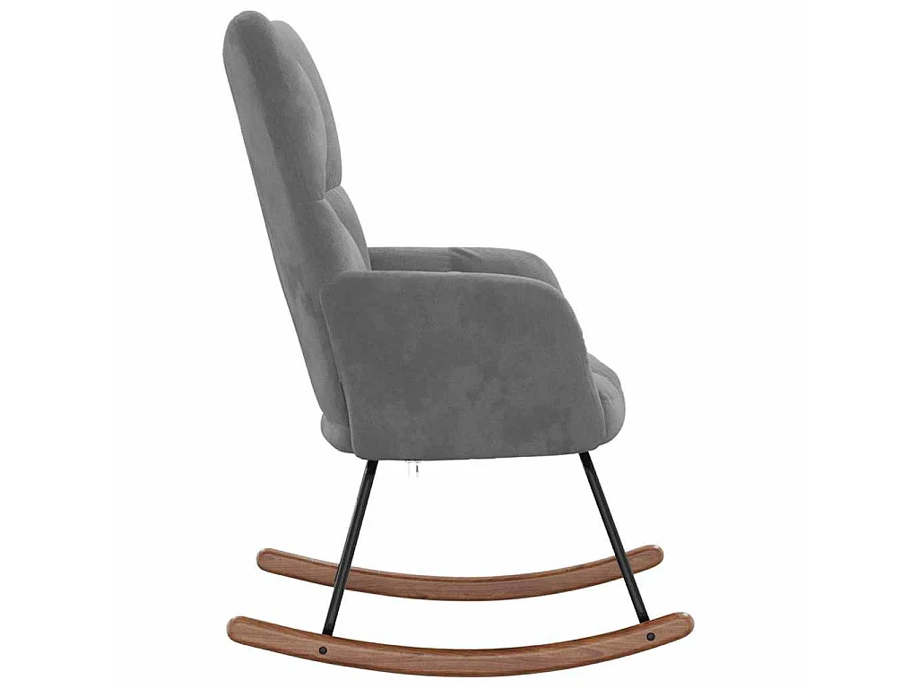 Chaise à bascule Gris foncé Velours