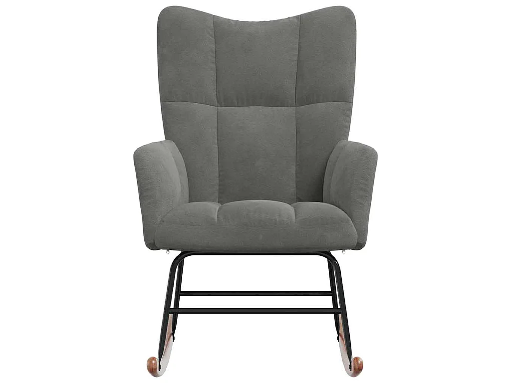 Chaise à bascule Gris foncé Velours