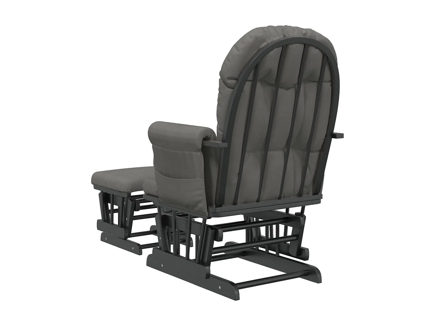 Chaise berçante avec repose-pied Gris foncé Tissu