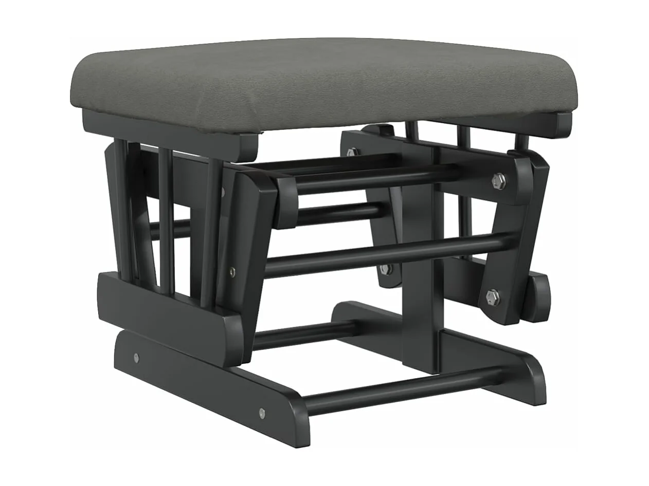 Chaise berçante avec repose-pied Gris foncé Tissu