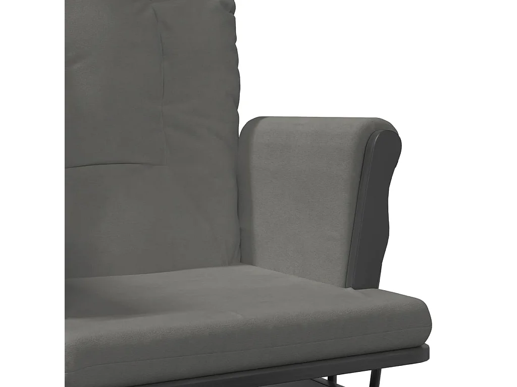 Schaukelsessel mit Hocker Gleitend Dunkelgrau Stoff