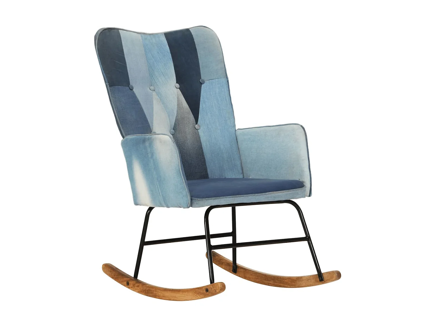 Chaise à bascule Denim Bleu Toile patchwork