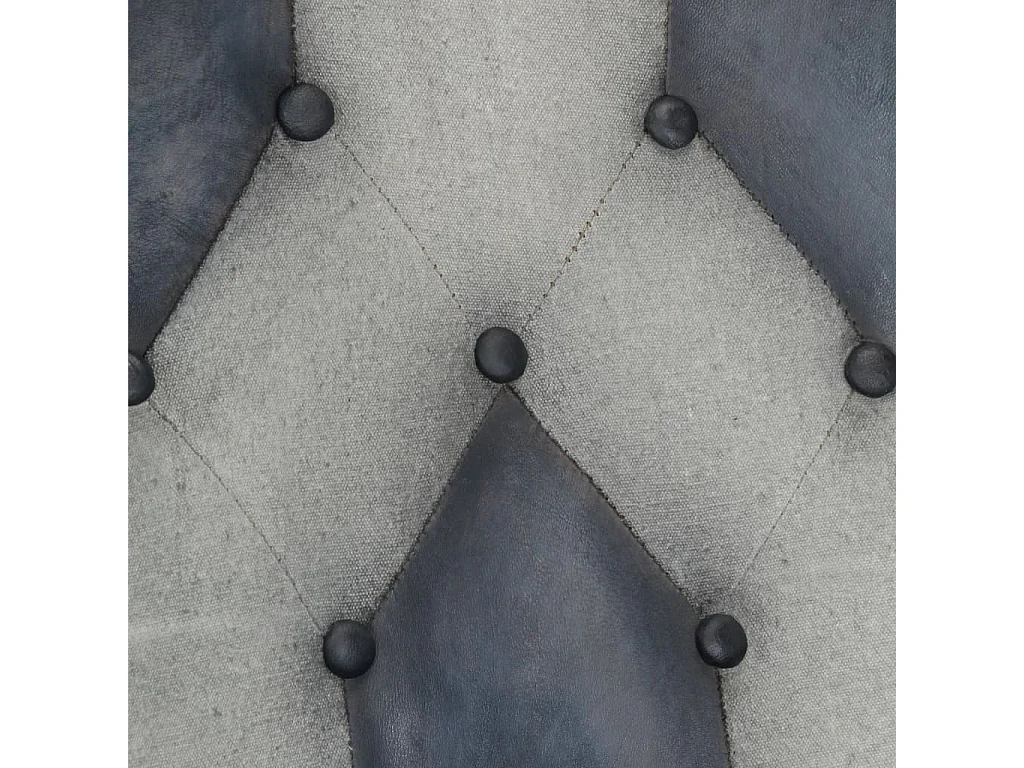 Chaise à bascule Gris Cuir véritable et toile