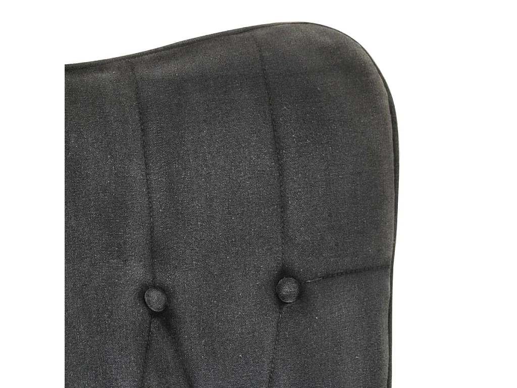 Chaise à bascule avec repose-pied Noir vintage Toile