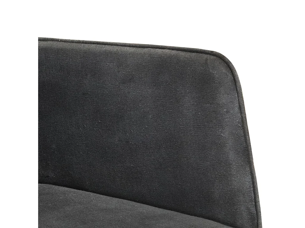 Chaise à bascule avec repose-pied Noir vintage Toile