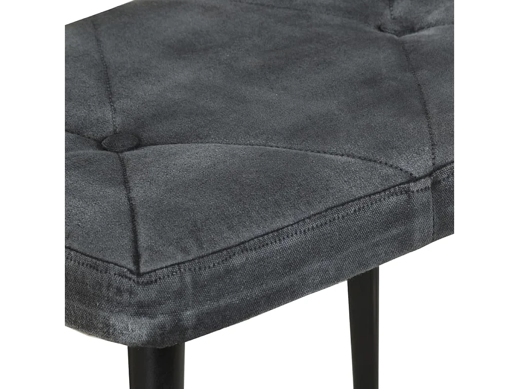 Chaise à bascule avec repose-pied Noir vintage Toile