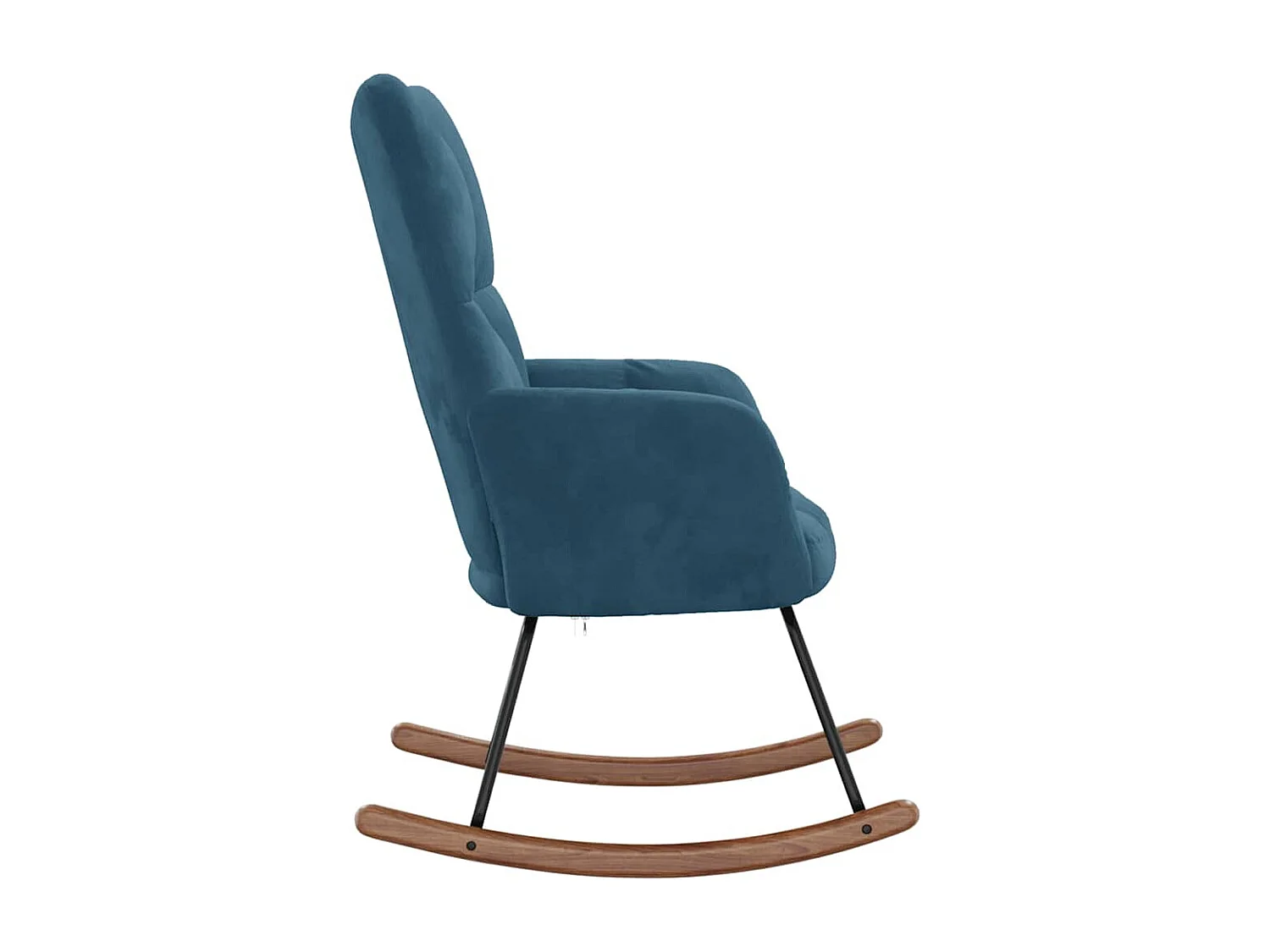 Silla mecedora de terciopelo azul