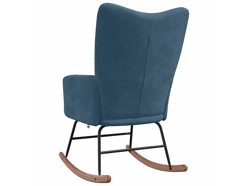 Schaukelstuhl Blau Samt