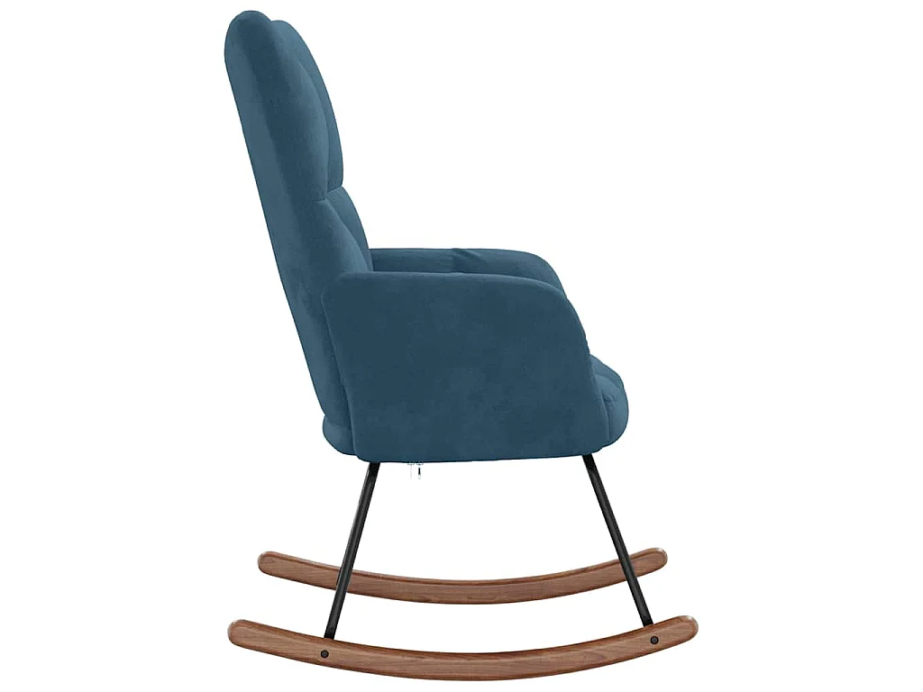 Schaukelstuhl Blau Samt