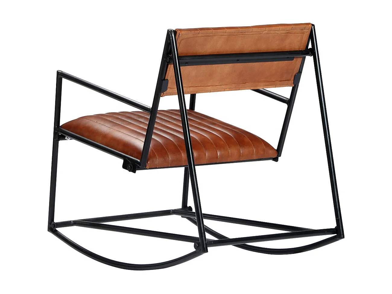 Chaise à bascule Marron Cuir véritable