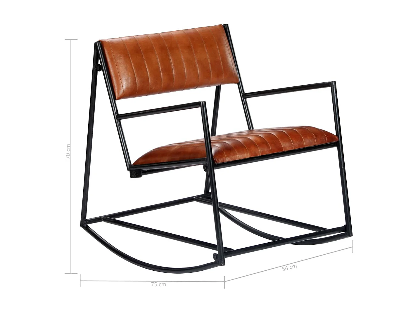 Chaise à bascule Marron Cuir véritable