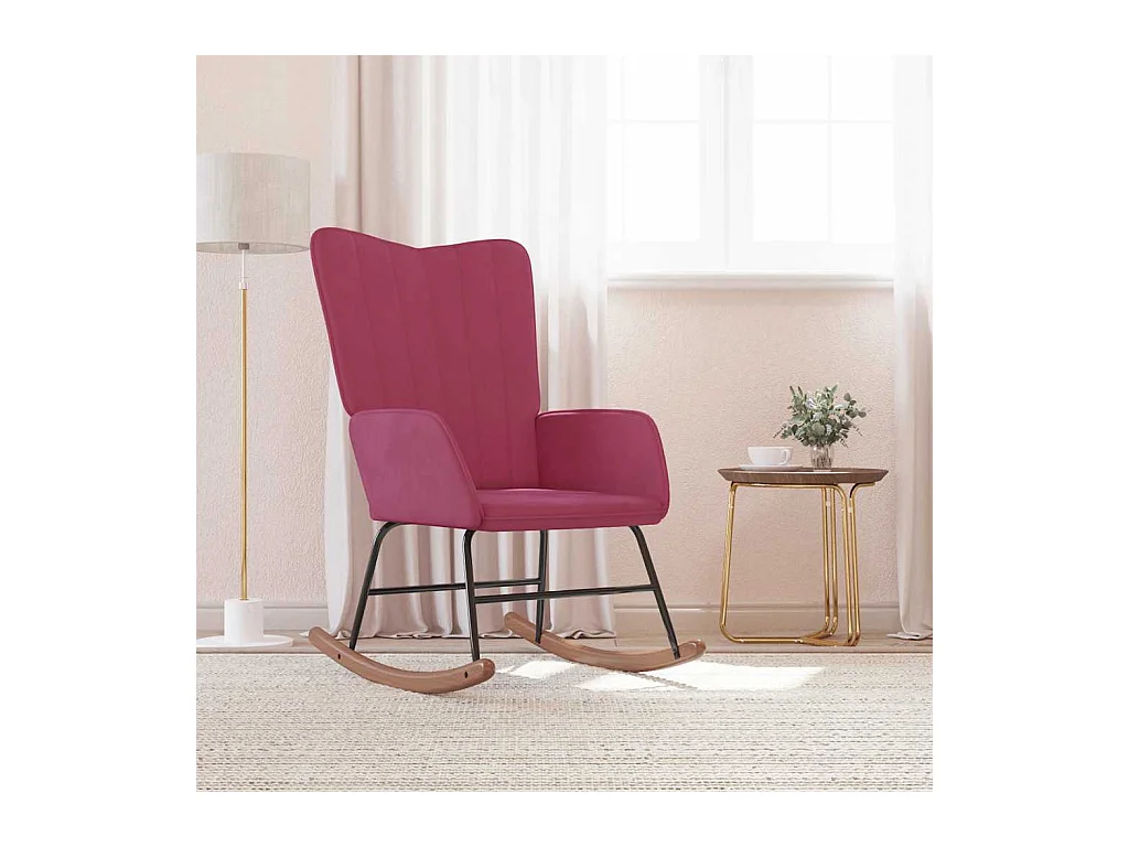 Chaise à bascule Rouge bordeaux Velours