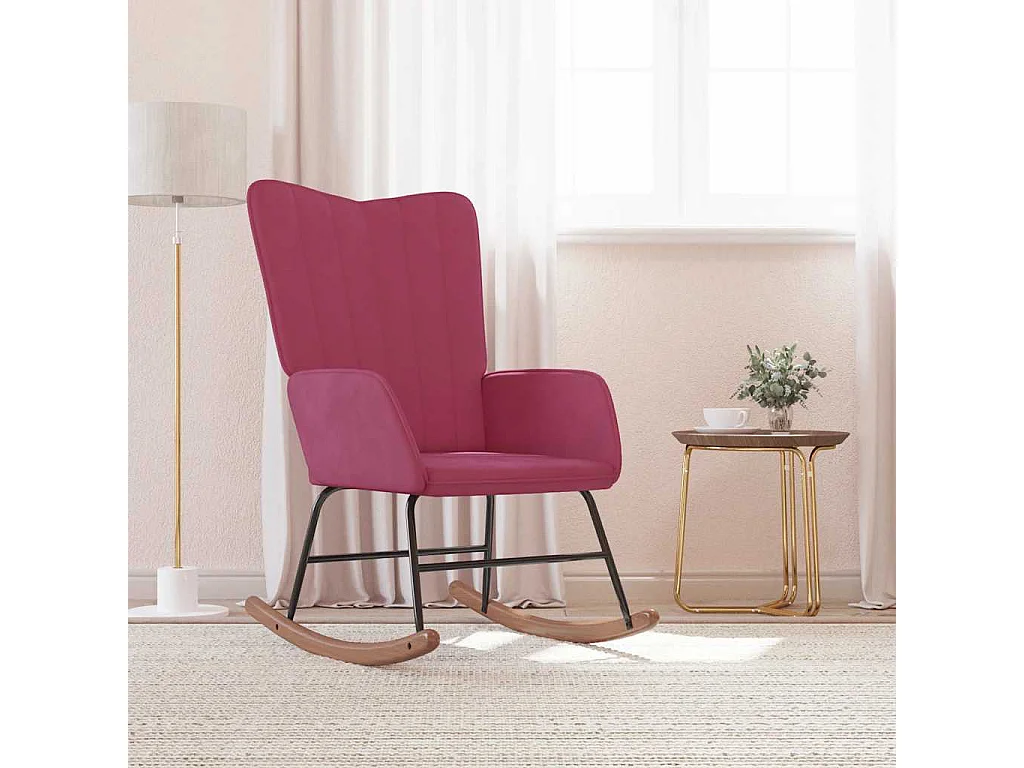 Chaise à bascule Rouge bordeaux Velours