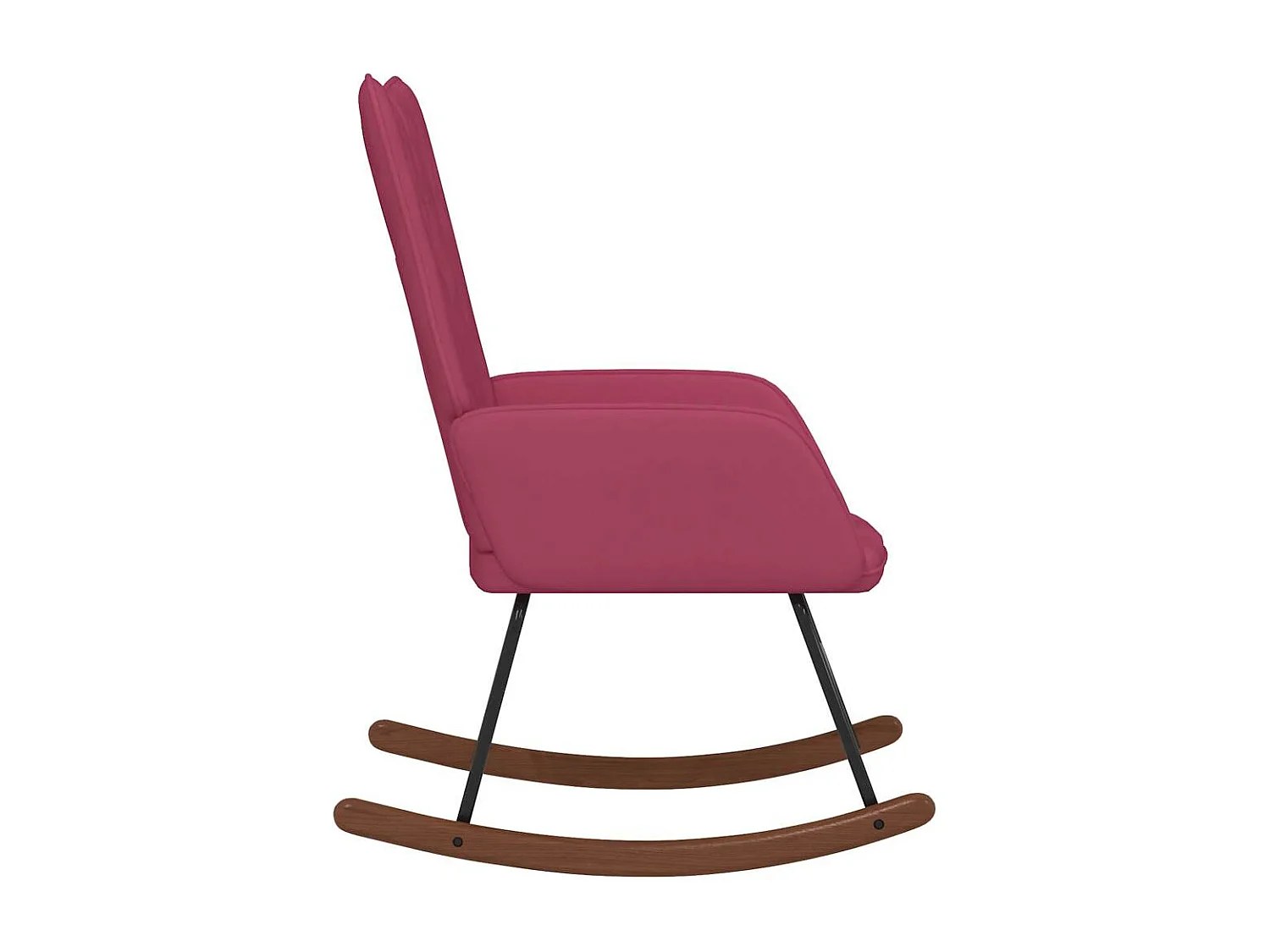 Chaise à bascule Rouge bordeaux Velours