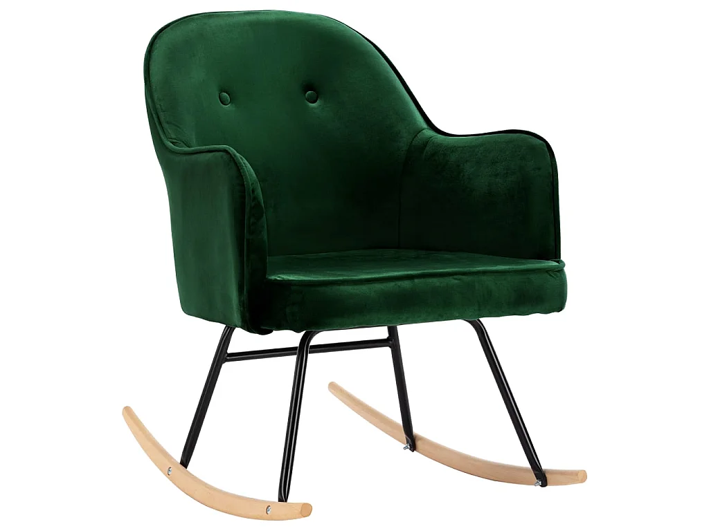 Chaise à bascule Vert foncé Velours