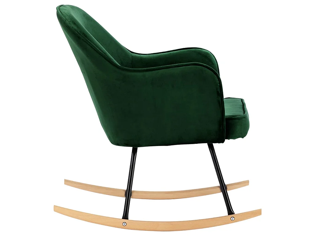 Chaise à bascule Vert foncé Velours
