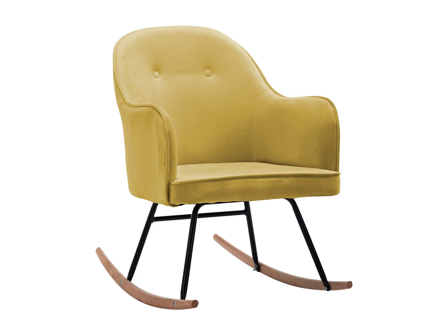 Chaise à bascule Jaune moutarde Velours