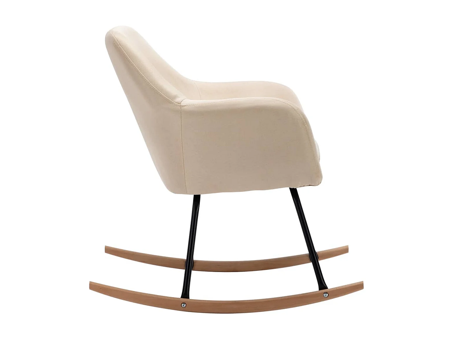 Schaukelstuhl Creme Stoff