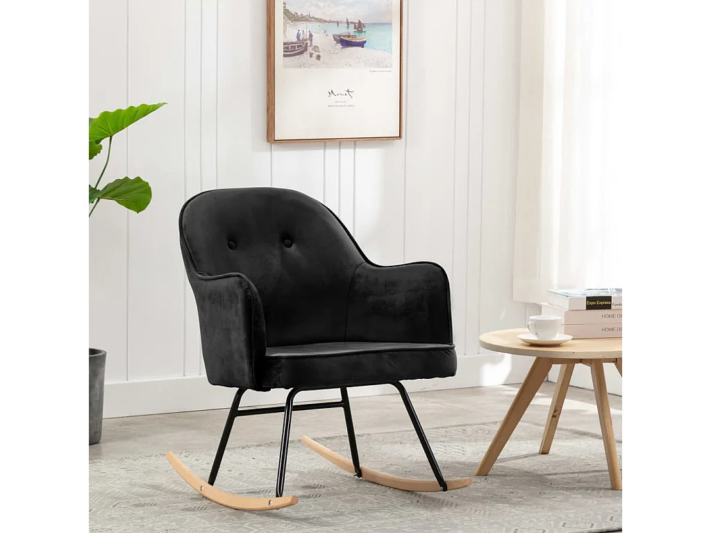 Chaise à bascule Noir Velours