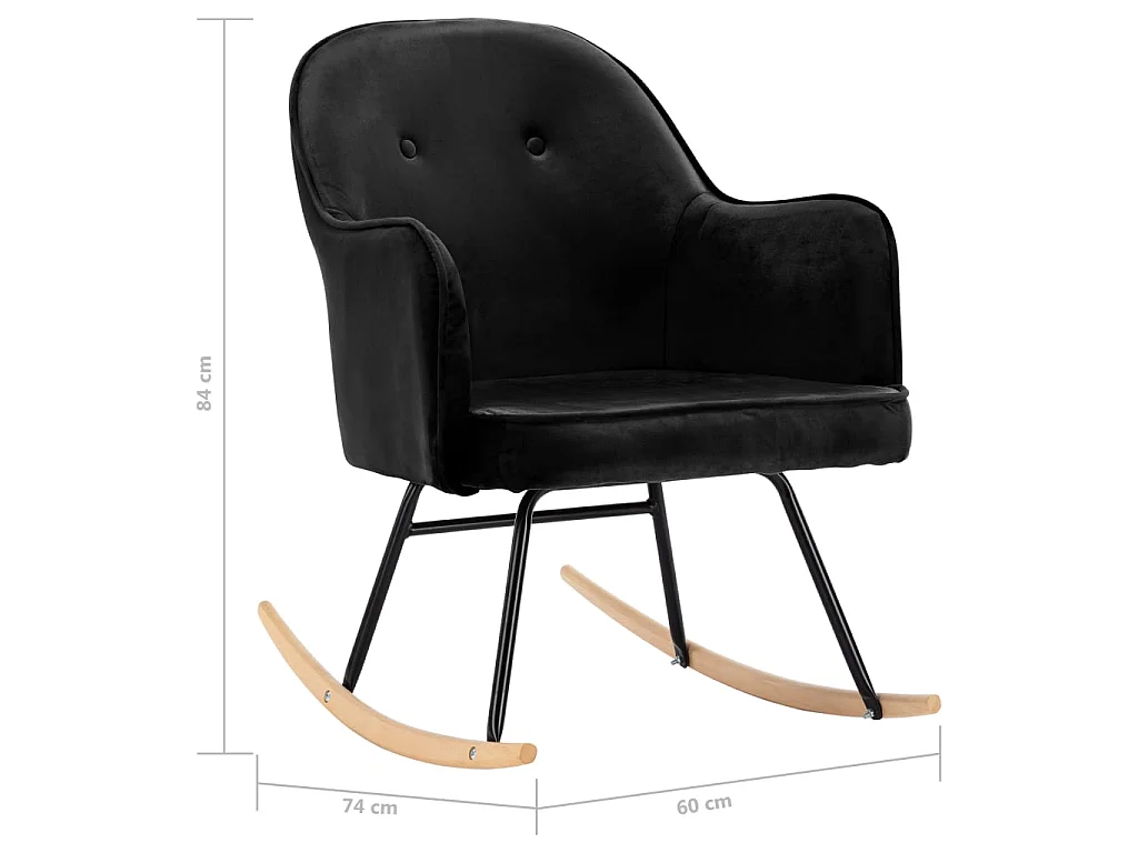 Chaise à bascule Noir Velours