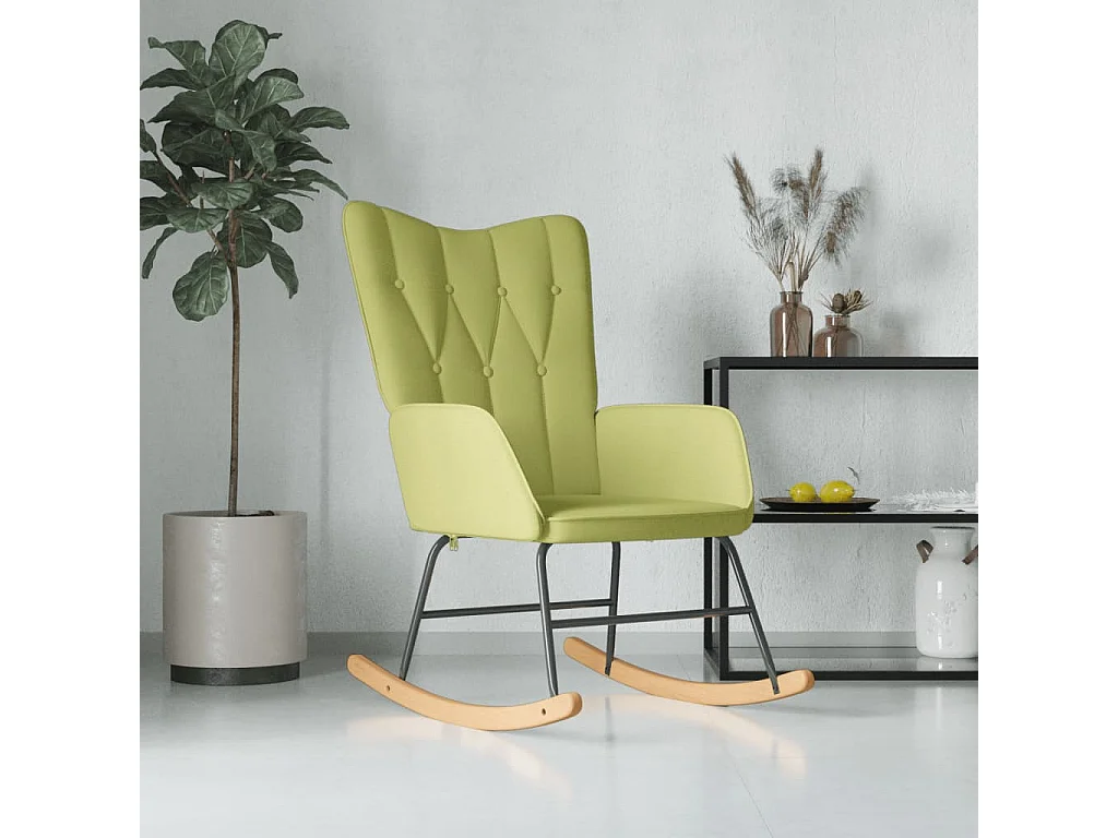 Chaise à bascule Vert Tissu