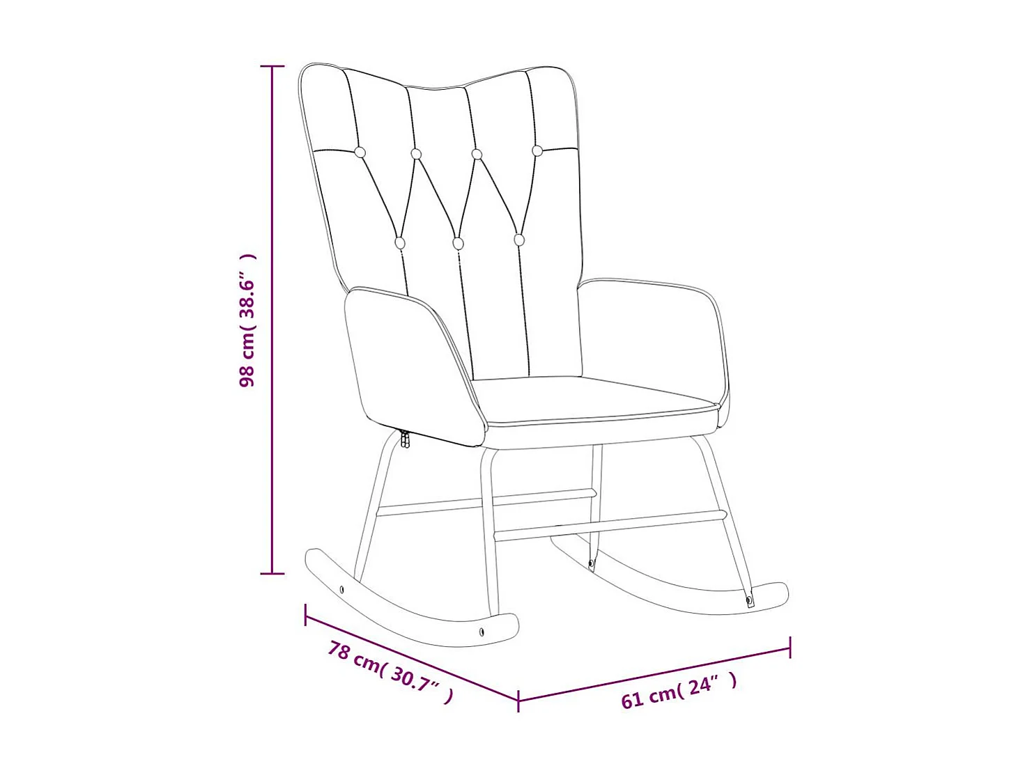 Chaise à bascule Vert Tissu