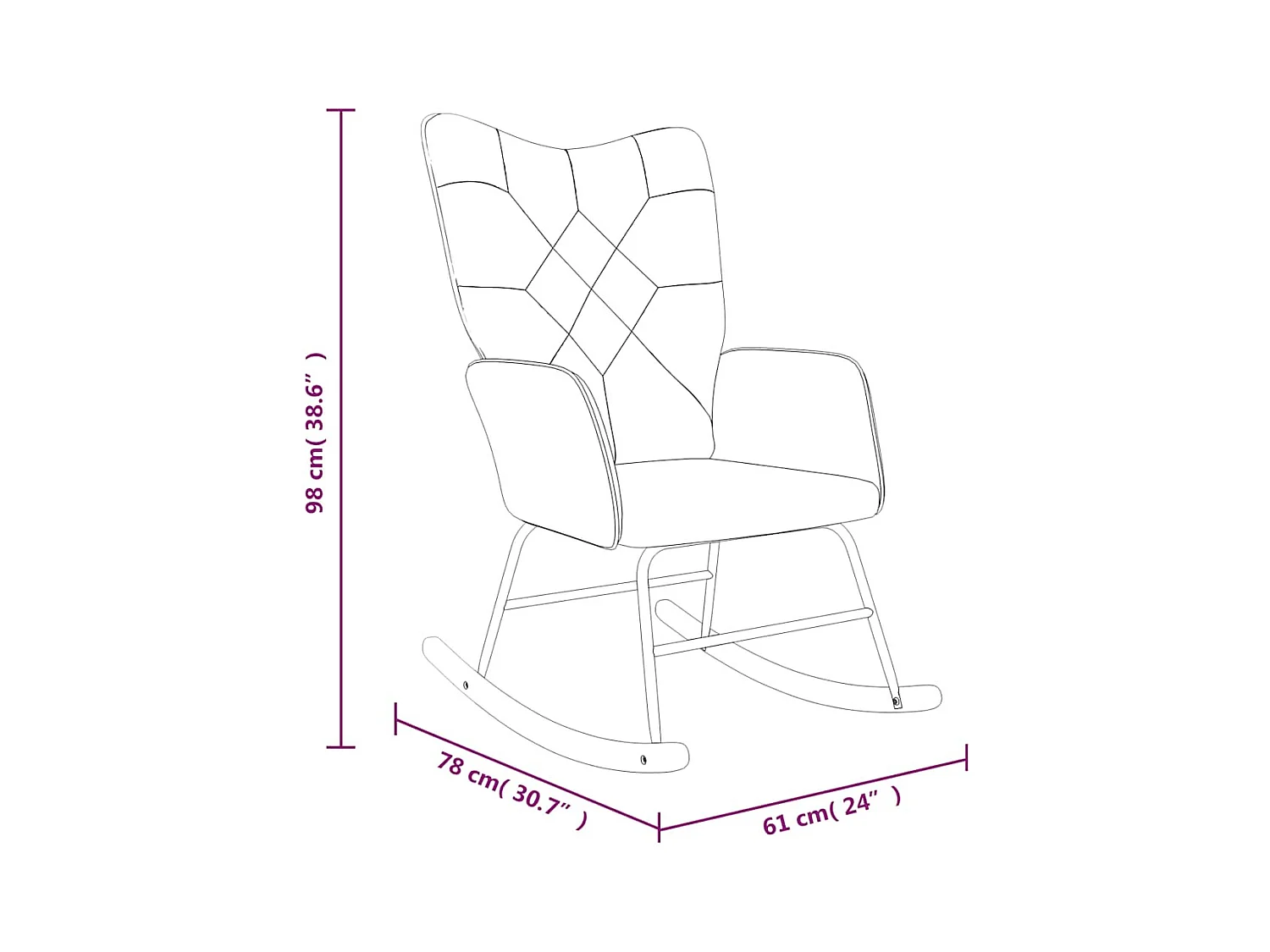 Schaukelstuhl Patchwork Stoff